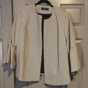 Kasper Women's Black and White Patterned Blazer